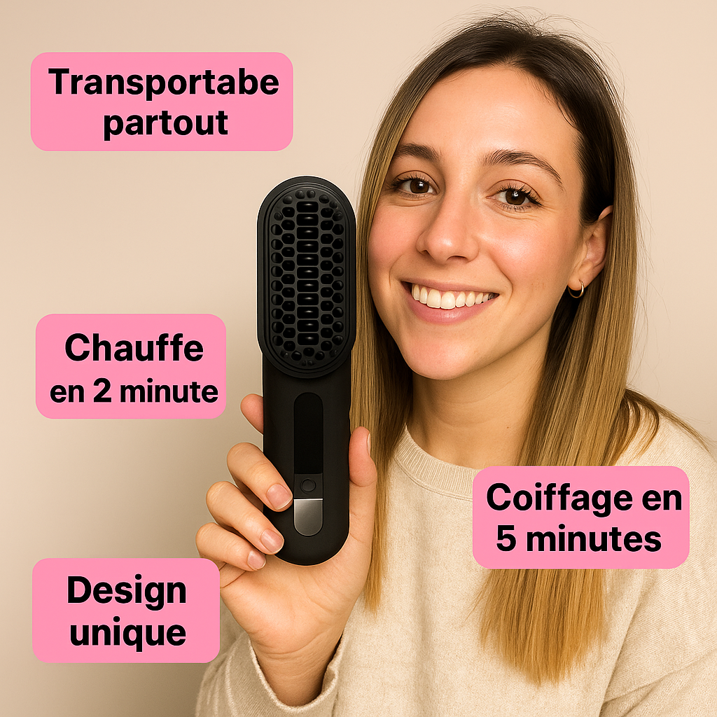 Hairly PRO - Brosse lissante et chauffante portable